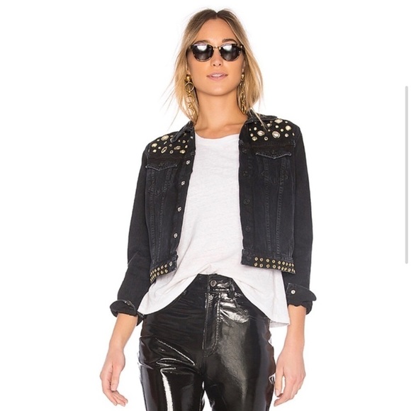 AGOLDE Reputation Studded Overtone Jean Jacket Medium - Picture 1 of 6